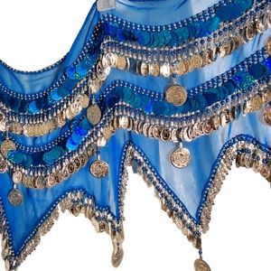 Bellydance hip scarf handmade teardrop egyptian